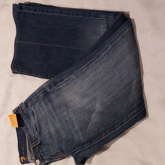 Women's Size 6 7 For All Mankind Washed Distressed Flare Jeans - Picture 15 of 15